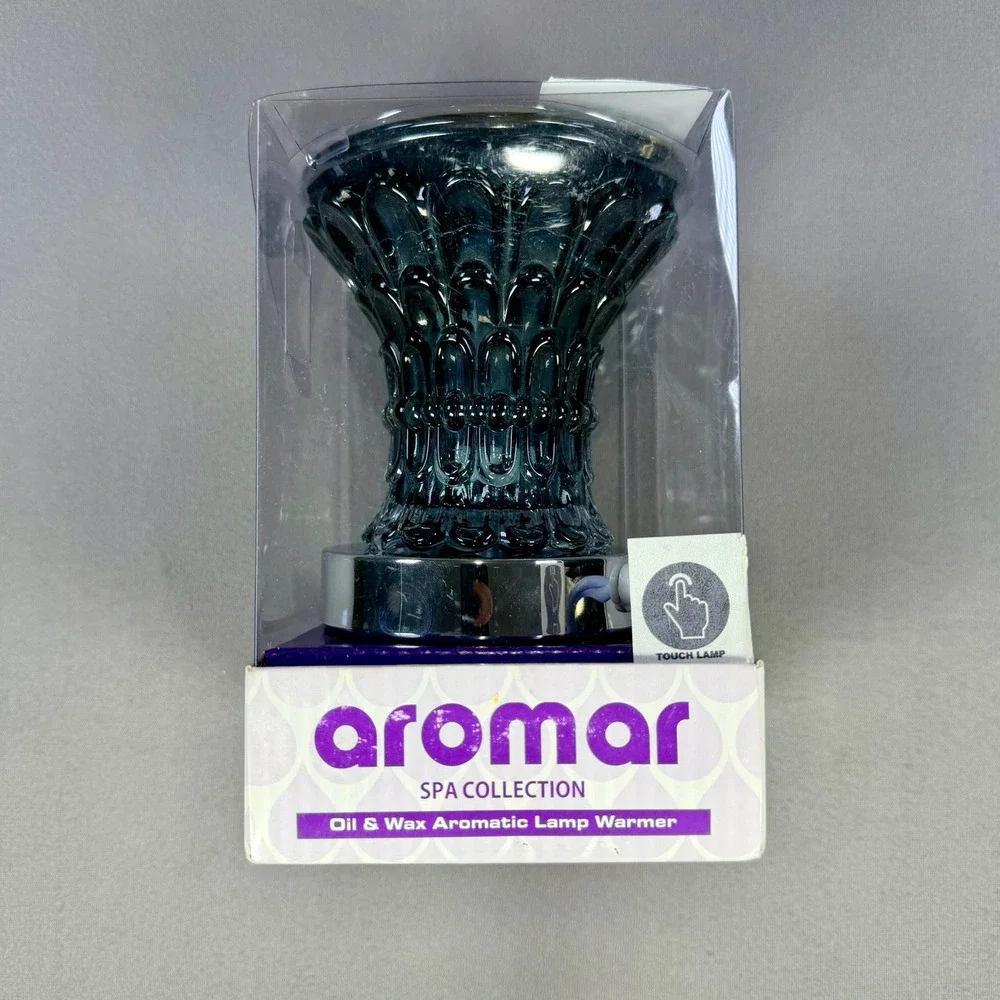 Aromar Spa Blue Purple Glass Touch Lamp Warmer Electric Wax Melt Home Fragrance
